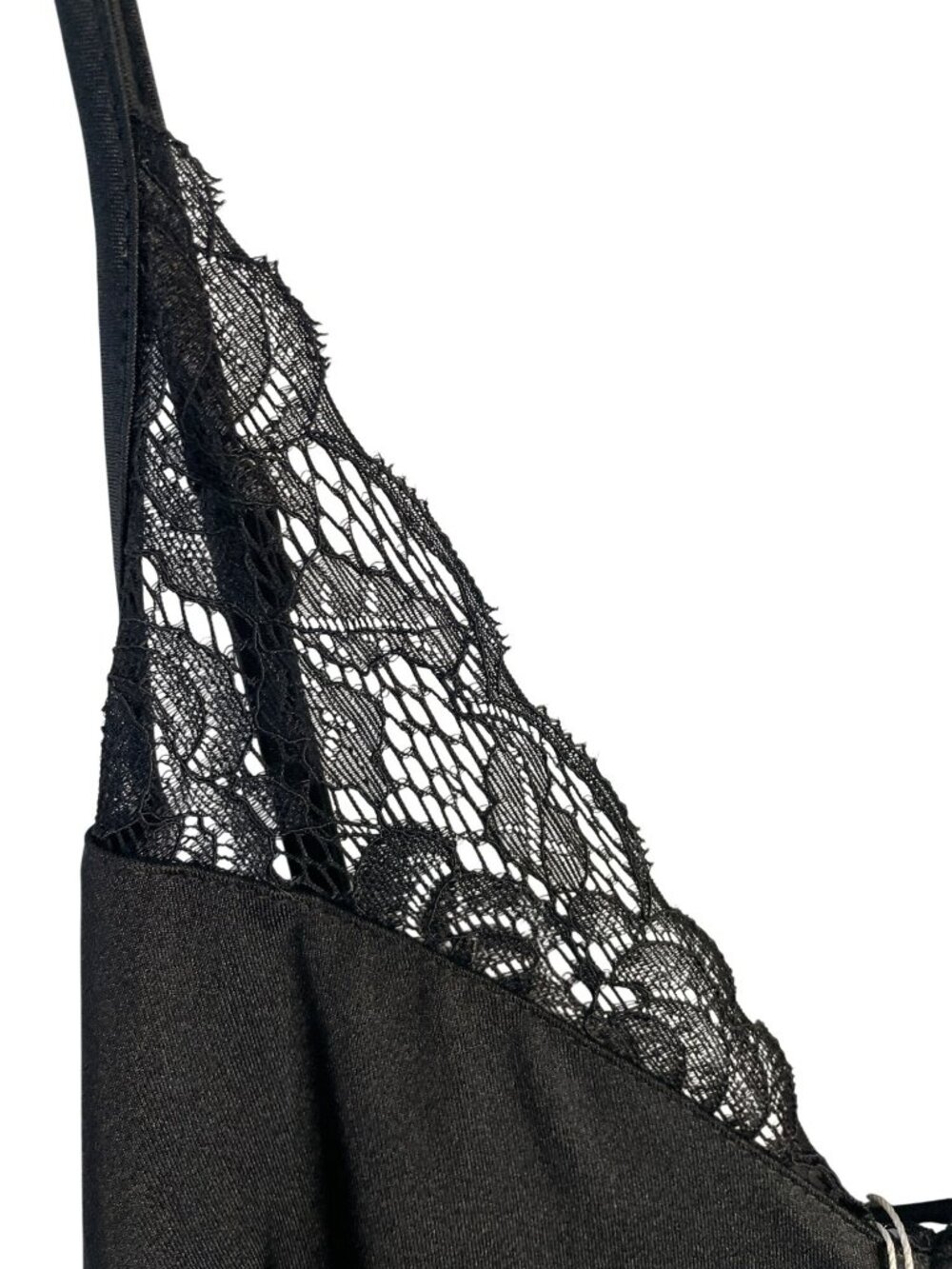 Flounce London Black Maxi Dress With Lace Inserts & Thigh Split Size 10 NWT - Picture 4 of 7